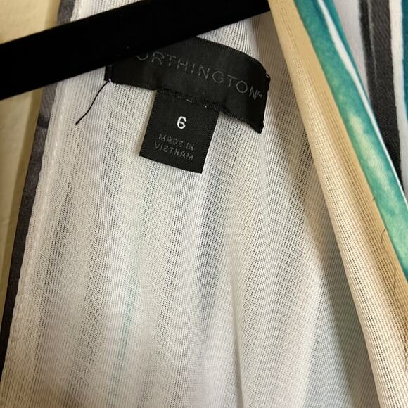 Worthington Sleeveless V-Neck Striped Maxi Dress Size 6 - Picture 8 of 10